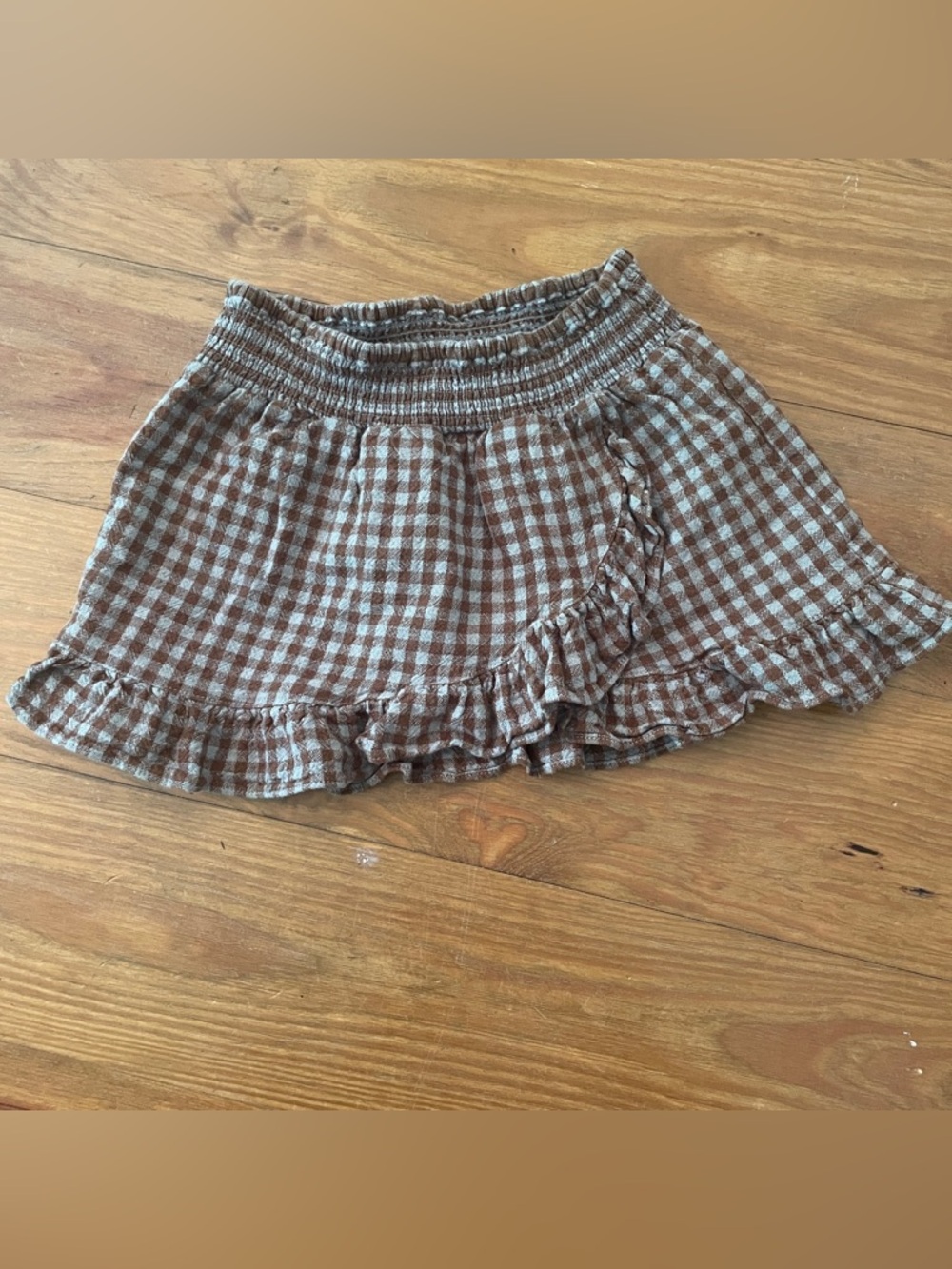 Rylee+ Cru 4/5 girls Gingham Ruffle Mini Skirt